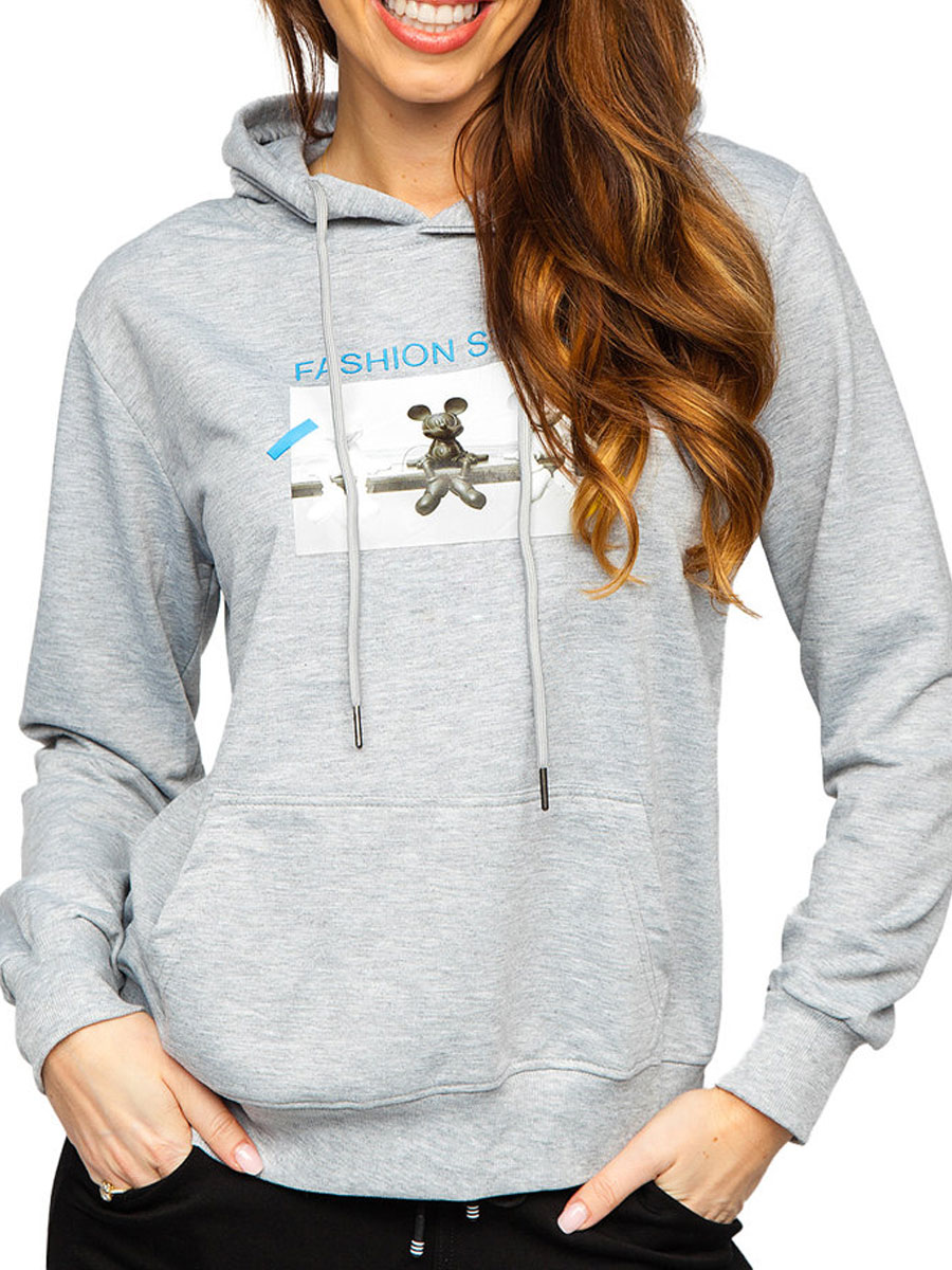 Women's Printed Hoodie Black