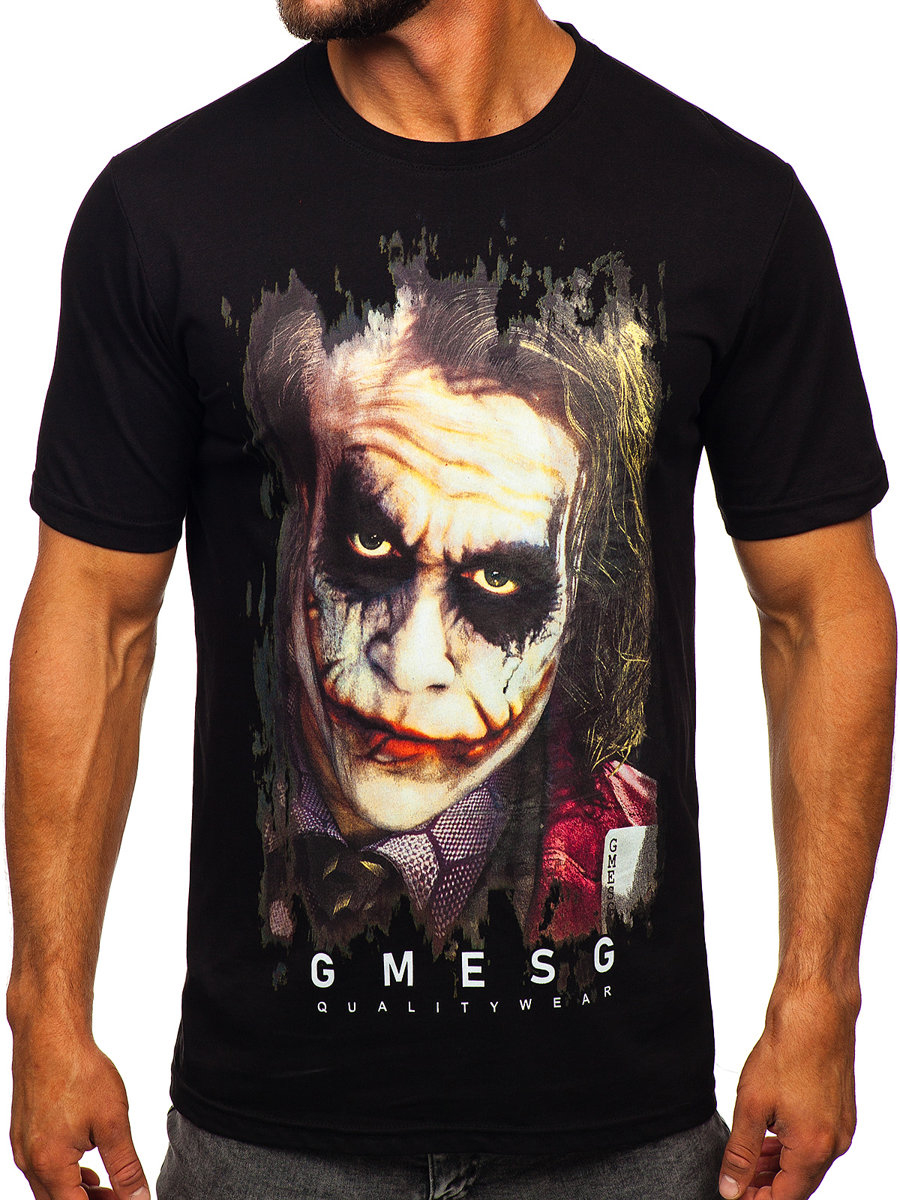 Men's Black Printed T-shirt
