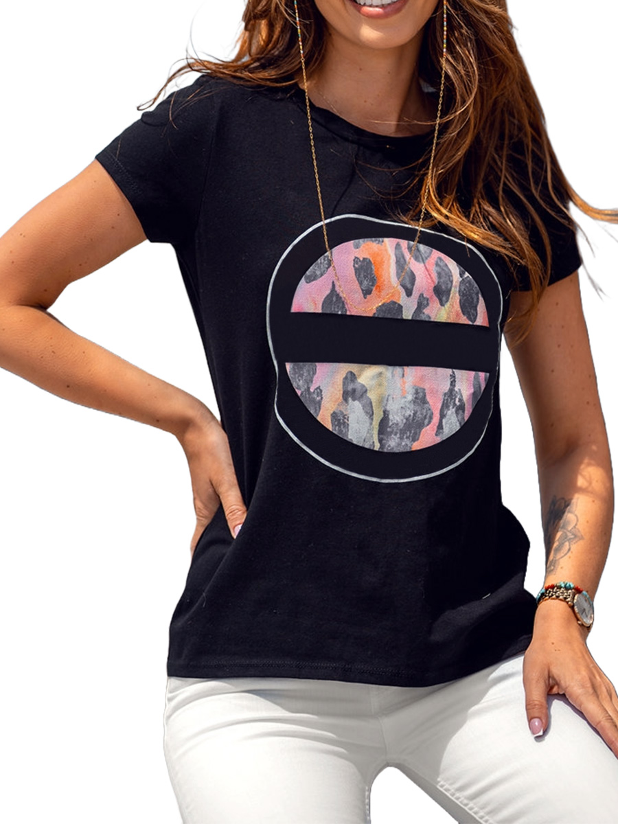 Women's Printed T-shirt White-Blue