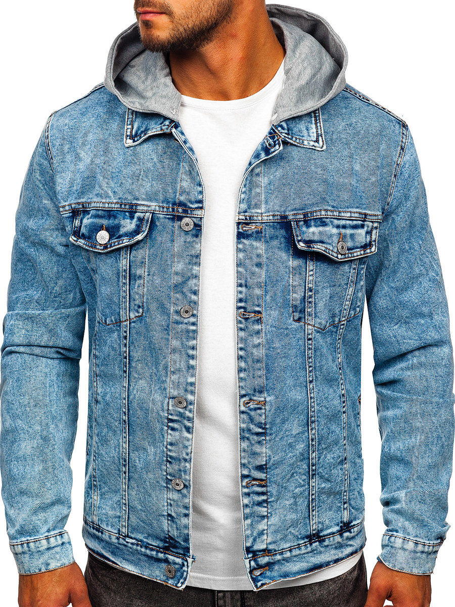  Men's Denim Hooded Jacket