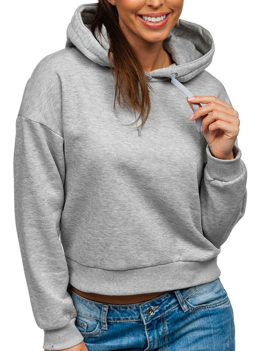 Women's Printed Hoodie Grey