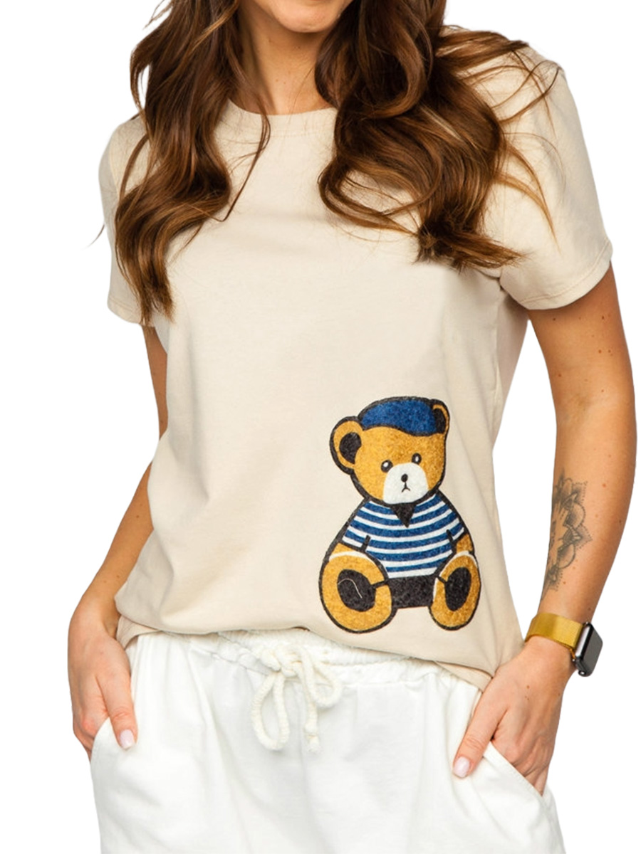 Women's Printed T-shirt Beige