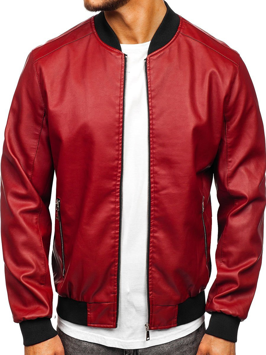 Men's Leather Bomber Jacket