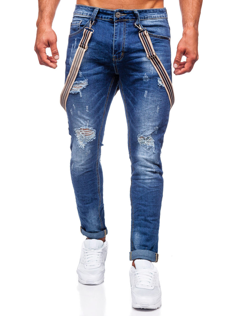 Men's Jeans Slim Fit with Suspenders