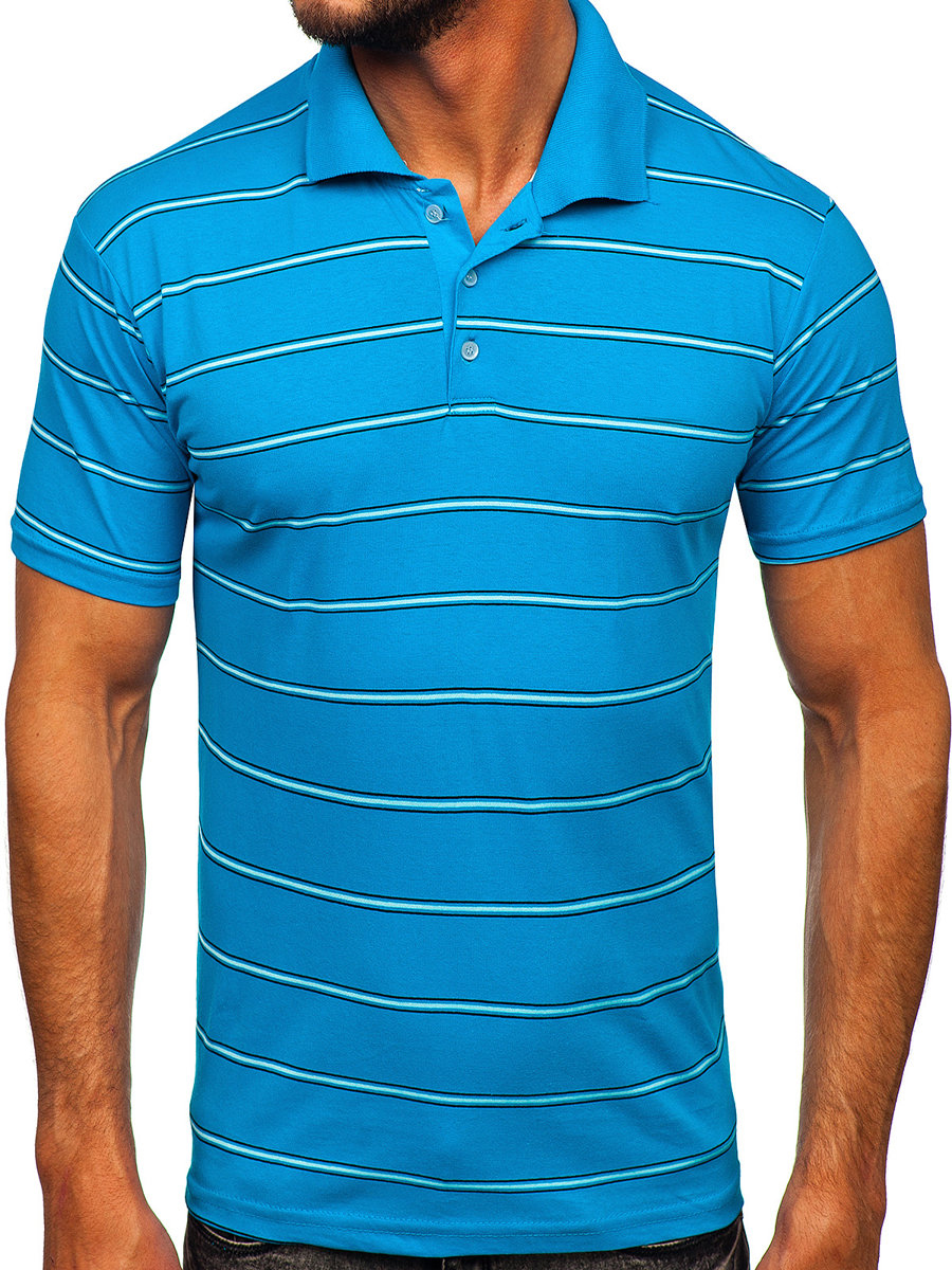  Men's Stripped Polo Shirt