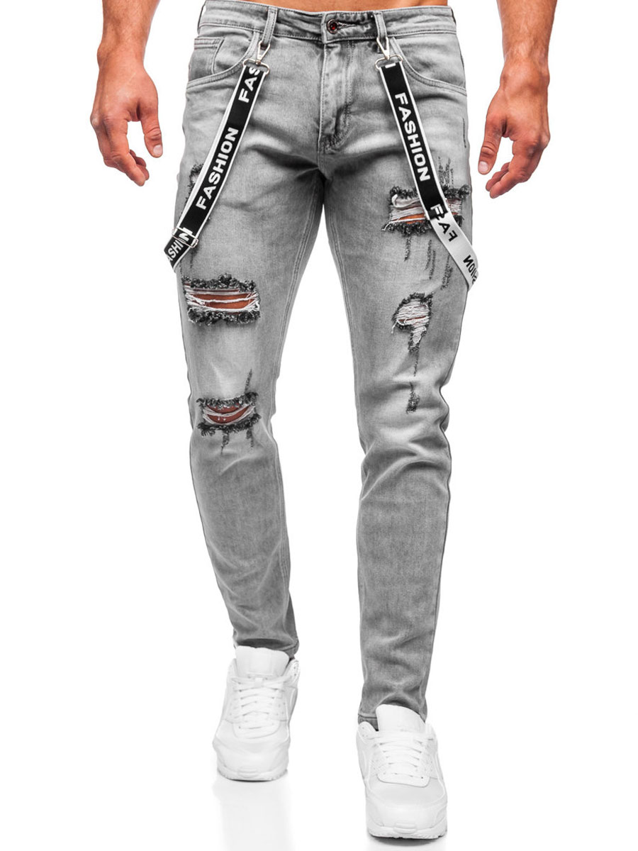Men's Jeans Slim Fit with Suspenders