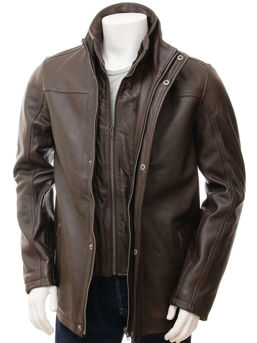 MEN'S BROWN LEATHER JACKET