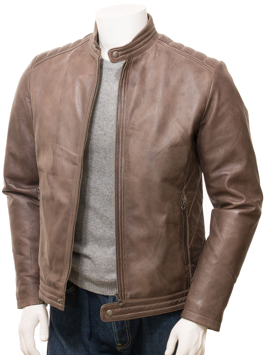 MEN'S BROWN LEATHER JACKET
