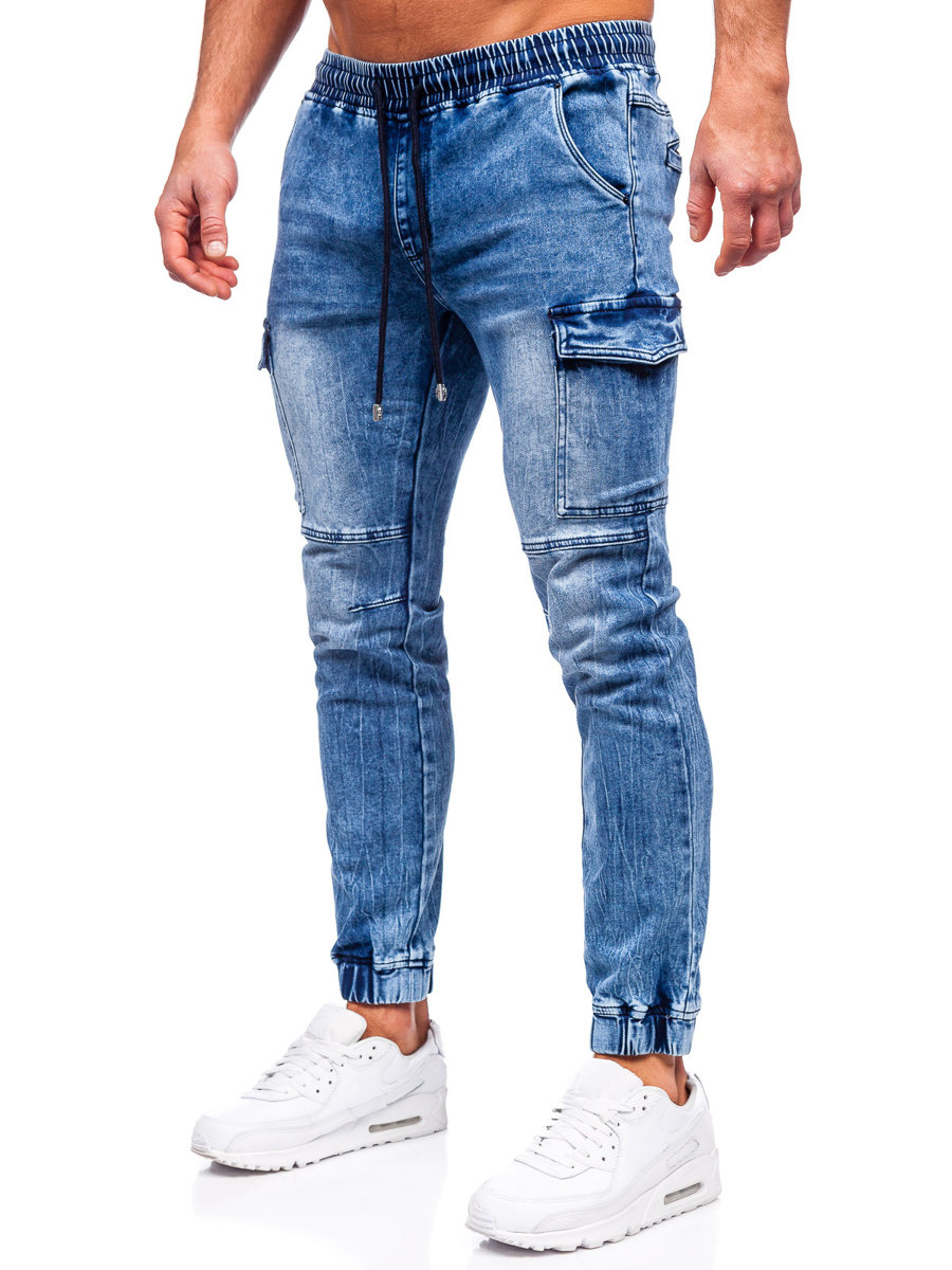 Men's Denim Cargo Joggers