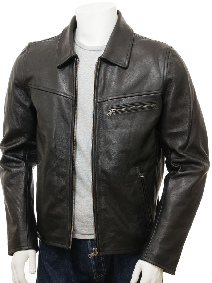 MEN'S BLACK LEATHER JACKET