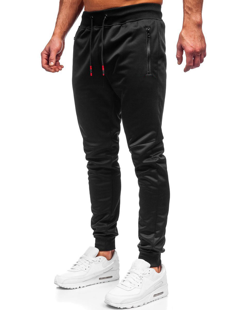 Men's Sweatpants Black-Red