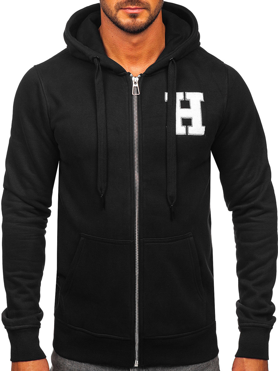Men's Black Zipped Hoodie