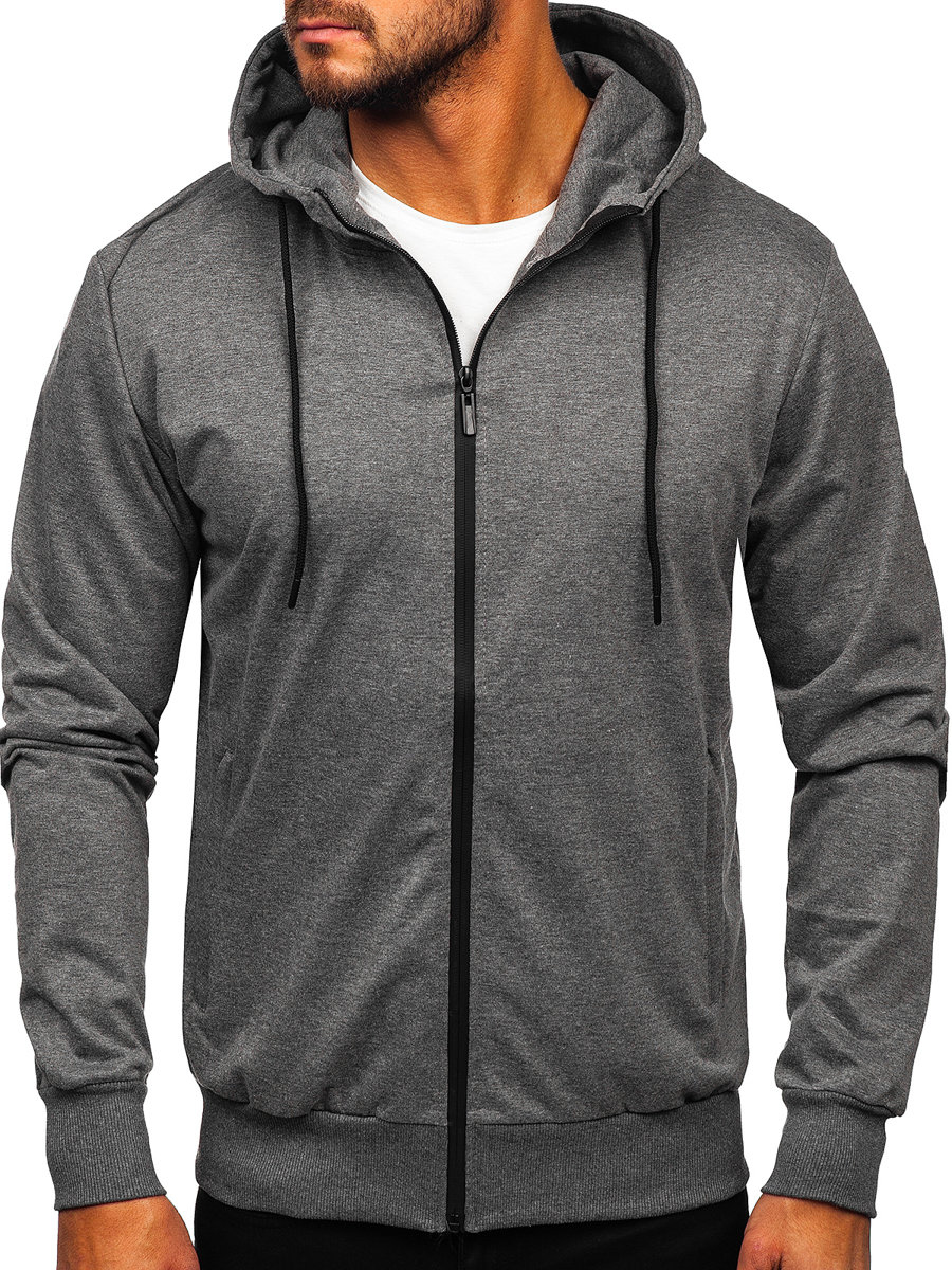 Men's Grey Zipped Hoodie