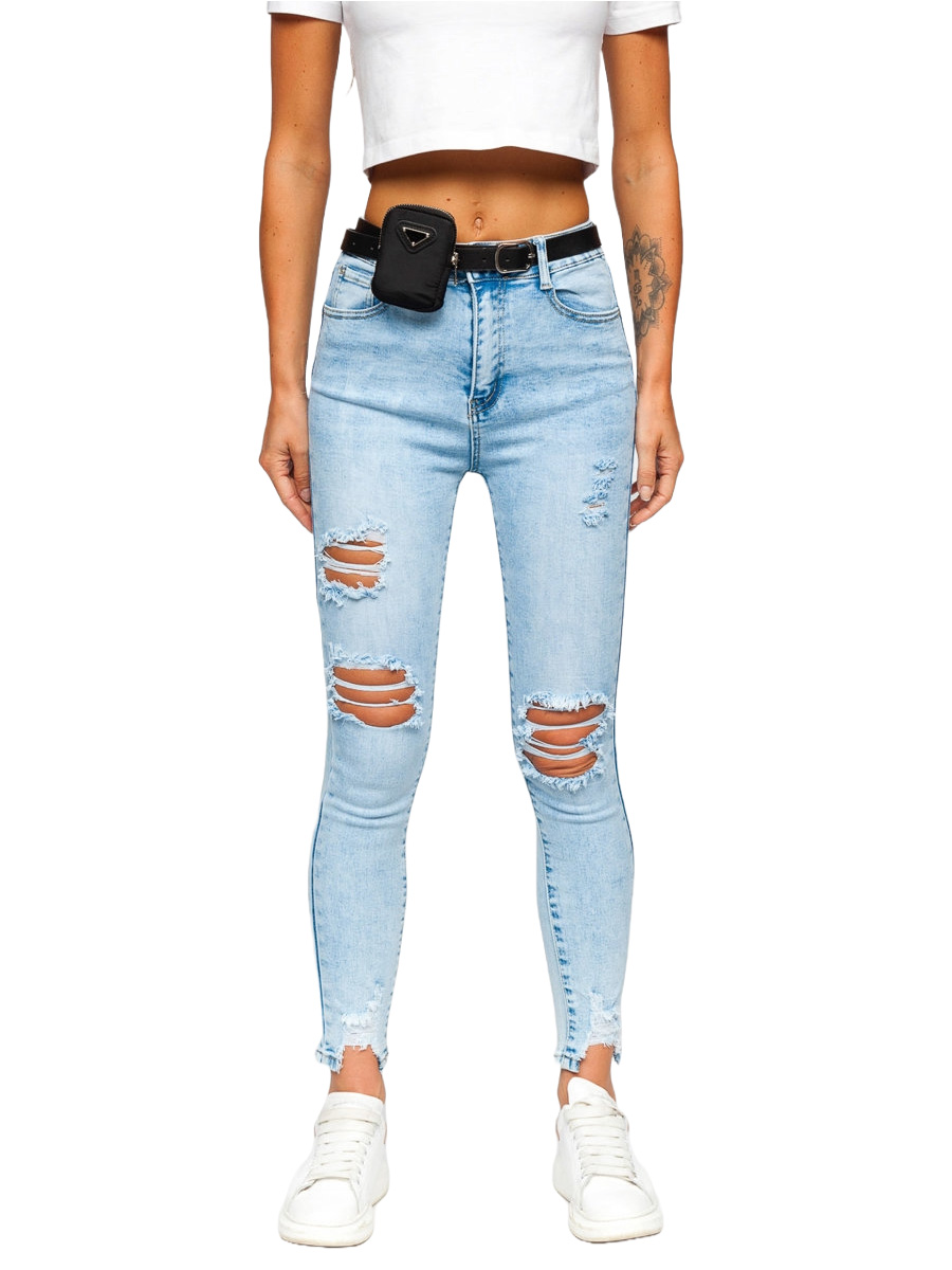 Women's Jeans with Belt Blue