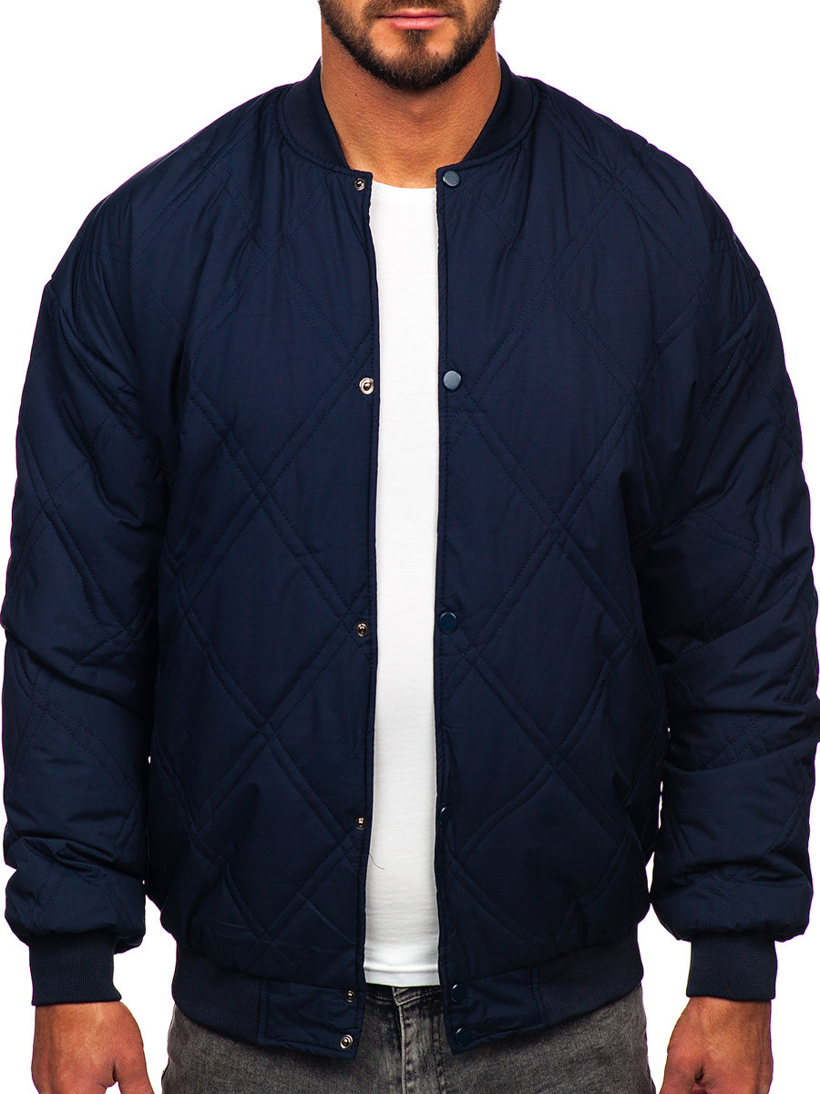 Men's Lightweight Quilted Baseball Bomber Jacket