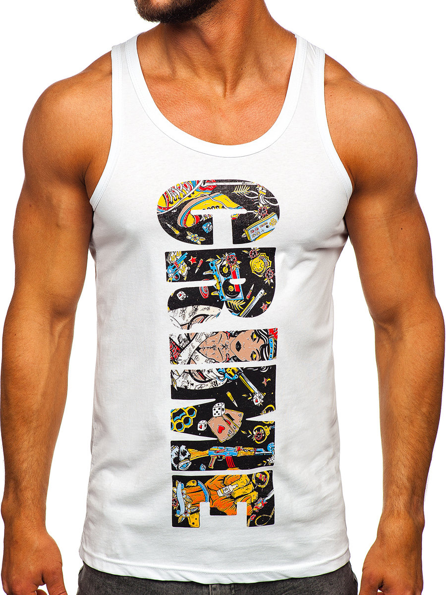 Men's Printed Boxer Tank Top