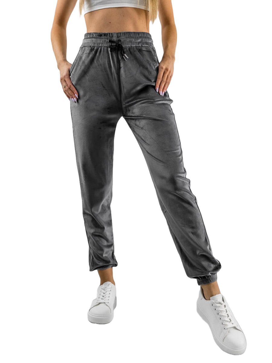Women's Velour Sweatpants Grey