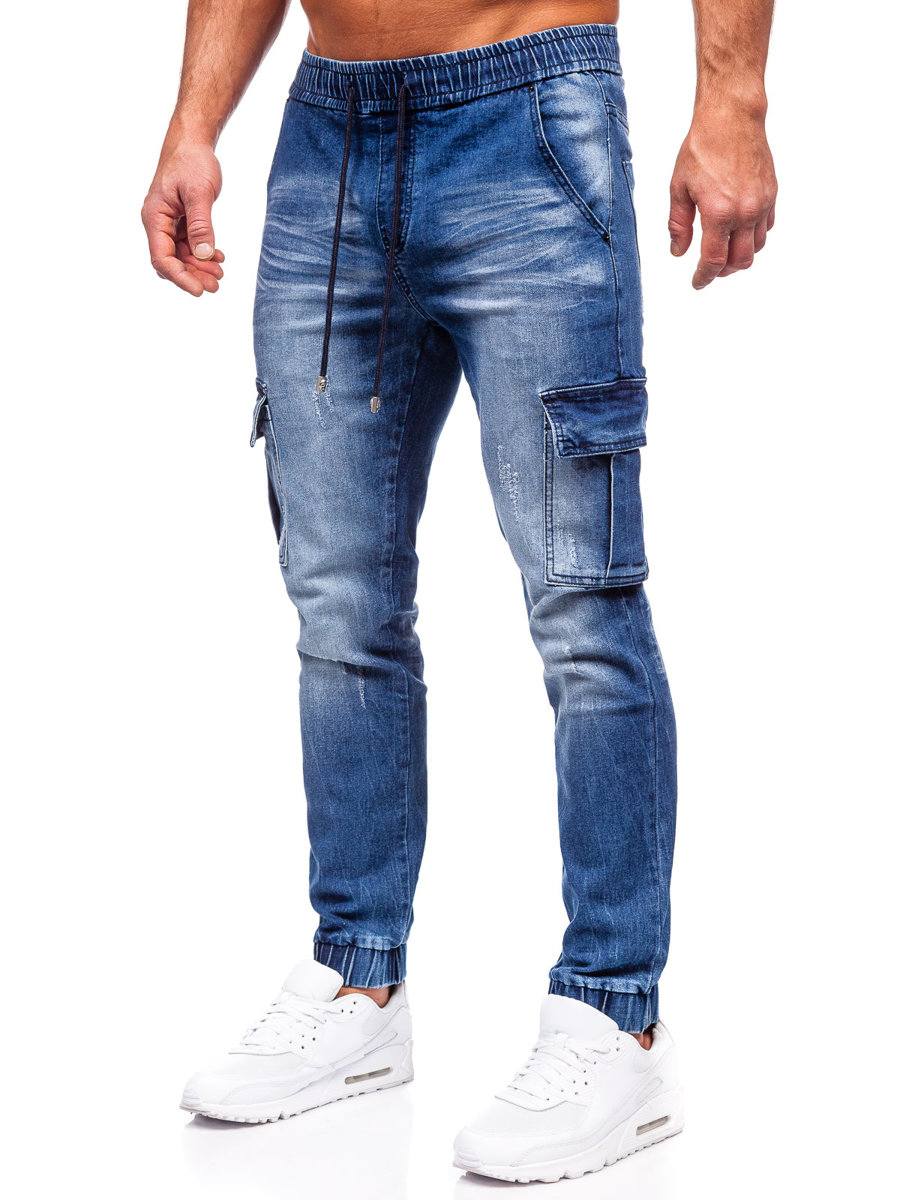 Men's Denim Cargo Joggers