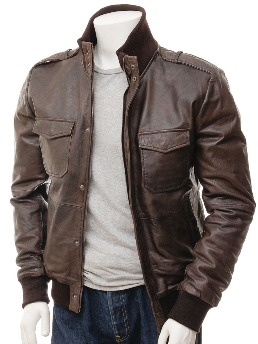 MEN'S BROWN LEATHER JACKET