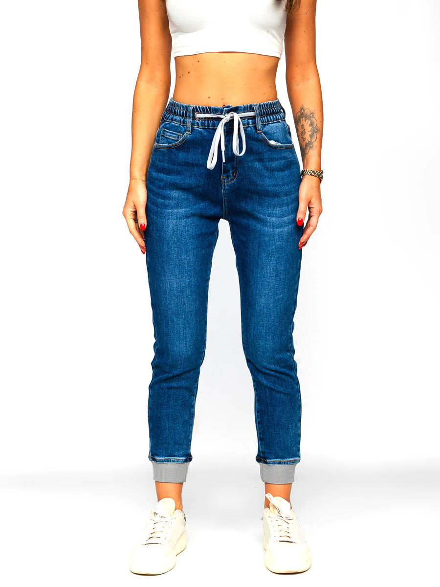 Women's Denim Joggers Navy Blue 
