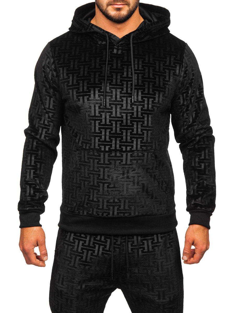Men's Velour Tracksuit Black