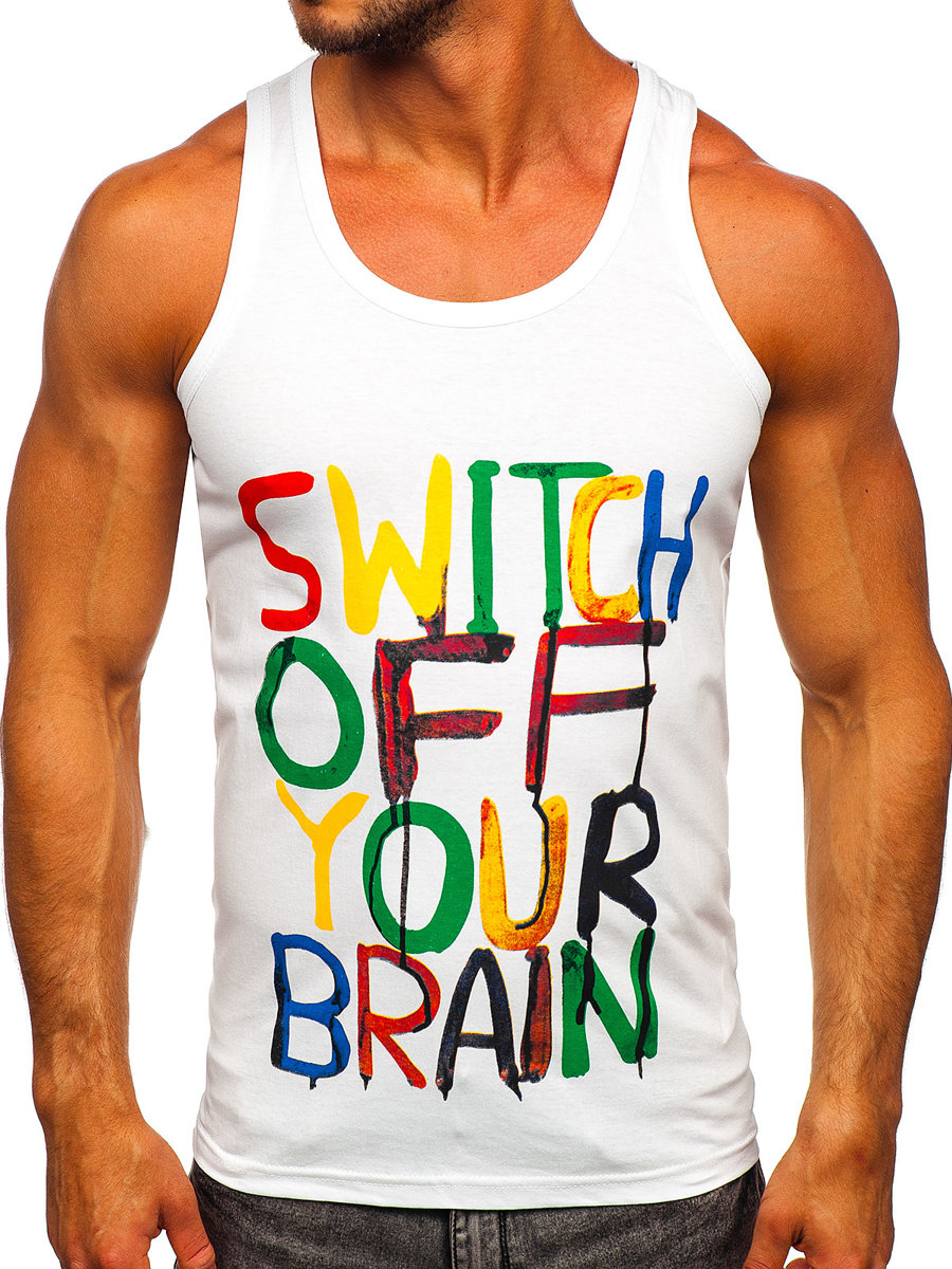 Men's Printed Boxer Tank Top